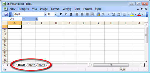 Flikar i Excel